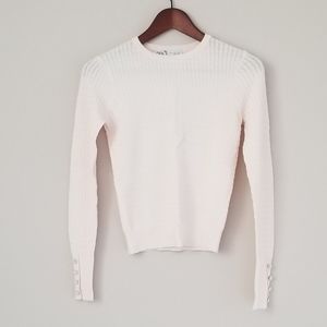 Knit top with pearl buttons